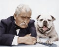 Portrait of man and dog Royalty Free Stock Photo