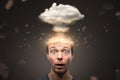 Portrait of a man with an exploding mind Royalty Free Stock Photo
