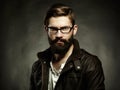 Portrait of man with glasses and beard Royalty Free Stock Photo