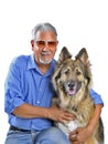 Portrait of a man and his dog Royalty Free Stock Photo