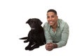 Portrait of a man and his dog Royalty Free Stock Photo