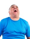 Portrait of man laughing hysterically Royalty Free Stock Photo