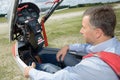 portrait man operating glider Royalty Free Stock Photo