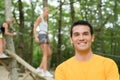 Portrait man at outdoor pursuits centre Royalty Free Stock Photo