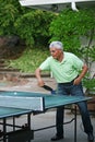 Portrait of a man playing table tennis Royalty Free Stock Photo