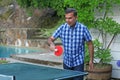 Portrait of a man playing table tennis Royalty Free Stock Photo