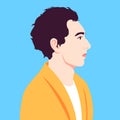 Portrait of a man in profile. Avatar for social networks