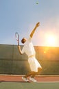 Photo of Man Serving Tennis Ball Royalty Free Stock Photo