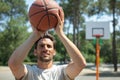 portrait man street basket player