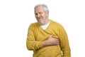 Portrait of man with sudden heart stroke. Royalty Free Stock Photo