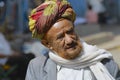 Portrait of a man in a turban at the street in Taizz, Yemen. Royalty Free Stock Photo