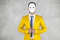 Portrait of a man wearing a mask, an unknown person Royalty Free Stock Photo