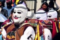 Portrait of man wearing a typical mask at PaucartamboÃ¢â¬â¢s Festival of Virgen del Carmen.