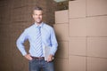 Portrait of manager holding clipboard in warehouse Royalty Free Stock Photo