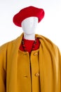 Portrait of mannequin with winter coat and hat. Royalty Free Stock Photo