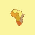 Clipart of Africa map/African continent vector or color illustration Royalty Free Stock Photo