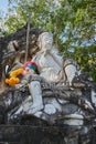 Portrait Marble Sun Wukong or Monkey King Statue on Stone and Baton Royalty Free Stock Photo