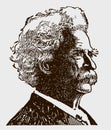 Portrait of Mark Twain, the famous american writer Royalty Free Stock Photo