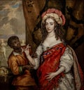 1664 portrait of Mary I Stuart with a servant by Adriaen Hanneman