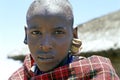 Portrait of Masai Boy with cork in his ear, Kenya Royalty Free Stock Photo