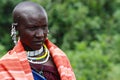Portrait Masai Woman wearing her traditional dress