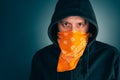 Portrait of masked criminal male person Royalty Free Stock Photo