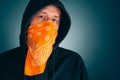 Portrait of masked criminal male person Royalty Free Stock Photo