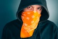 Portrait of masked criminal male person Royalty Free Stock Photo