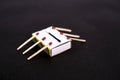 Portrait of matches with matches box Royalty Free Stock Photo