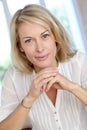 Portrait of mature blond woman Royalty Free Stock Photo