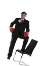 Portrait Of Mature Businessman With Boxing Glove Royalty Free Stock Photo