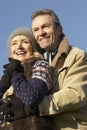 Portrait mature couple outdoors in winter Royalty Free Stock Photo