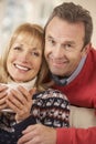 Portrait mature couple relaxing at home Royalty Free Stock Photo