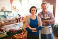 Portrait Of Mature Couple Running Organic Farm Shop Together Royalty Free Stock Photo