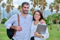 Portrait of mature couple, smiling man and woman looking at camera Royalty Free Stock Photo