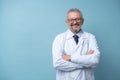 Portrait of a mature doctor standing in a hospital Royalty Free Stock Photo