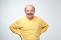 Portrait of mature european man looking at camera and smiling. Royalty Free Stock Photo