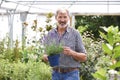 Portrait Of Mature Man Choosing Plants At Garden Center Royalty Free Stock Photo