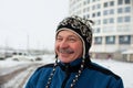 Portrait of mature man outdoors in winter Royalty Free Stock Photo