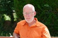 Portrait of a mature man relaxing in the garden Royalty Free Stock Photo