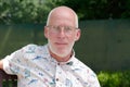 Portrait of a mature man relaxing in the garden Royalty Free Stock Photo