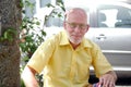 Portrait of a mature man relaxing in the garden Royalty Free Stock Photo