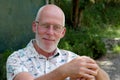 Portrait of a mature man relaxing in the garden Royalty Free Stock Photo