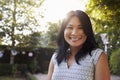 Portrait Of Mature Woman In Back Yard Garden Royalty Free Stock Photo