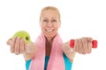 Portrait mature woman at fitness