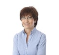 Portrait of mature woman in glasses smiling Royalty Free Stock Photo