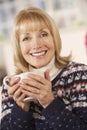 Portrait mature woman relaxing at home