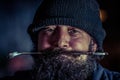 Portrait of mechanic with beard