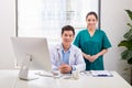 Portrait of medical doctors working together in office Royalty Free Stock Photo
