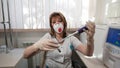 Portrait of a medical laboratory technician in respirator with tube in a hand Royalty Free Stock Photo